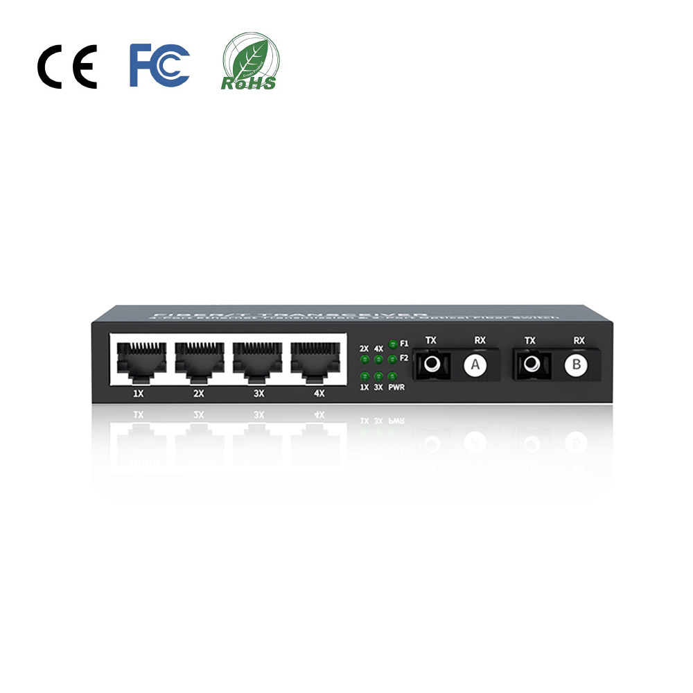 Factory Price 2FX 8TX Gigabit Fiber to Ethernet Switch 20km SC 10/100/1000Mbps Fiber Switch
