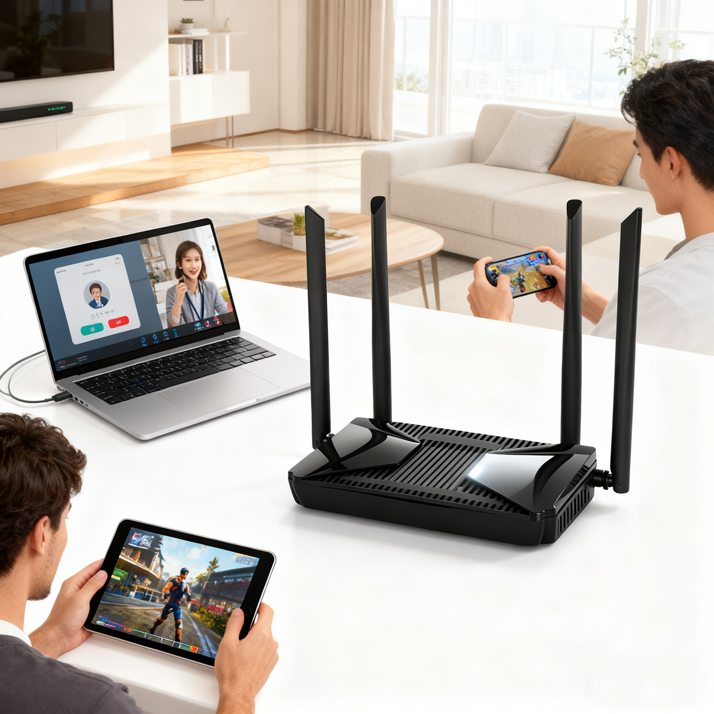 Fully Compatible Type WiFi-5 AC1200 Dual Band FTTH CATV Optical Receiver 4GE RJ45 ONT Xpon Gpon Epon