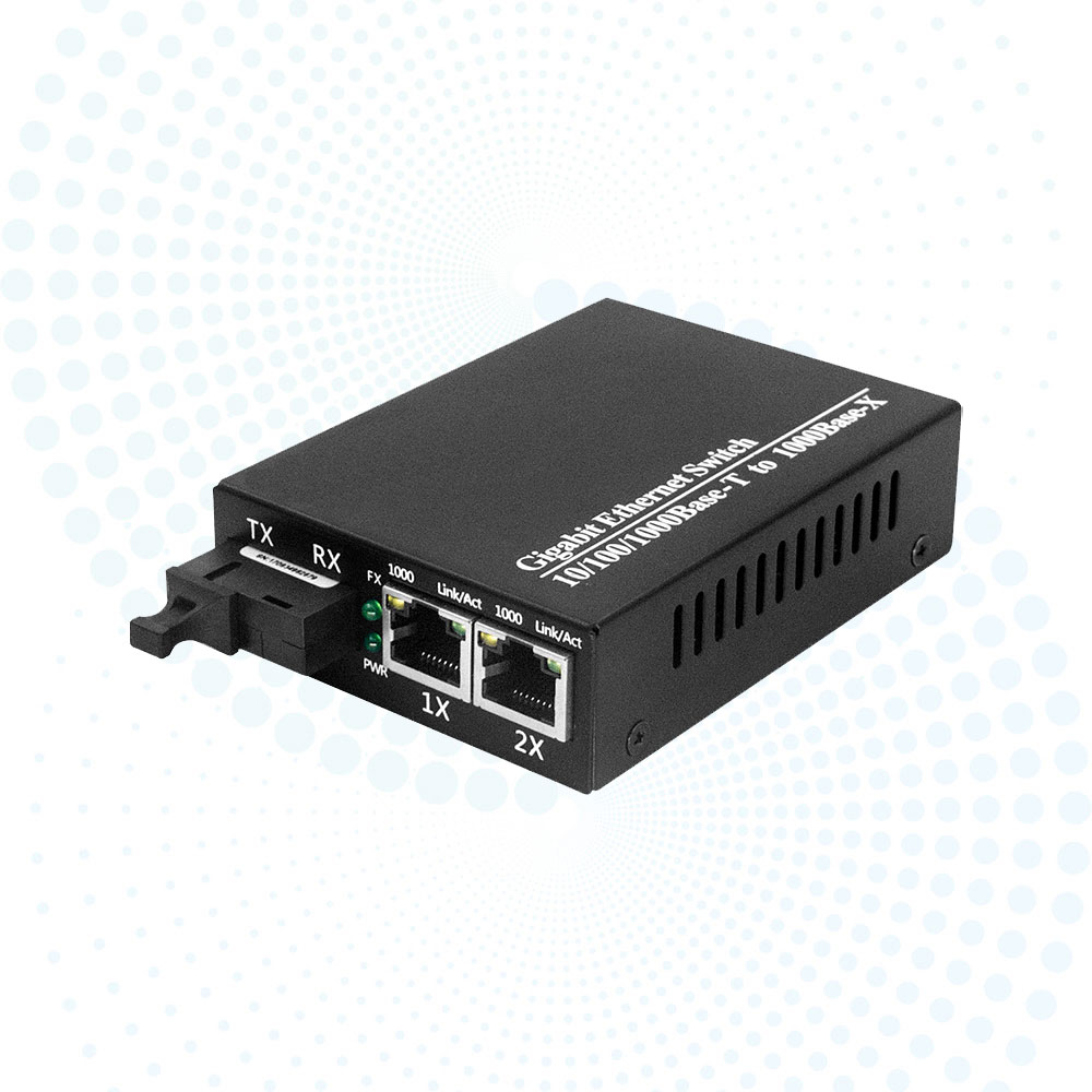 High Quality 2 Port RJ45 Gigabit Fiber Media Converter 10/100/1000Mbps 20km Single Mode for Office Network