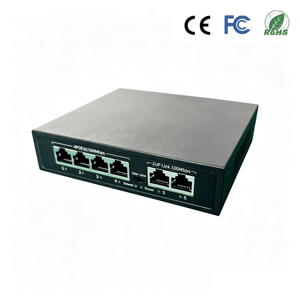 MINI Network Switch 4 POE+ Port 10/100M Ethernet ACTIVE POE Switch for CCTV Ip Camera Wireless AP