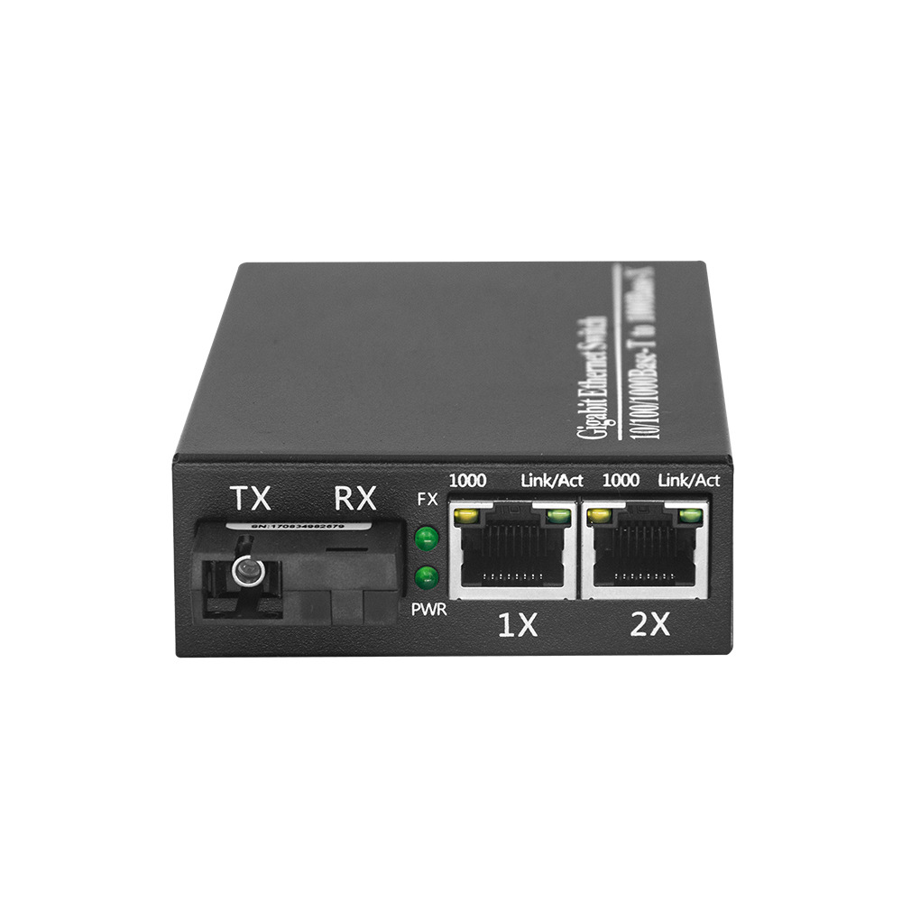 Plug Play 20km 10/100/1000Mbps Ethernet Optical Transceiver Fiber Optic Media Converter SC RJ45 Inficomo RD-GE102 2-Port CCTV