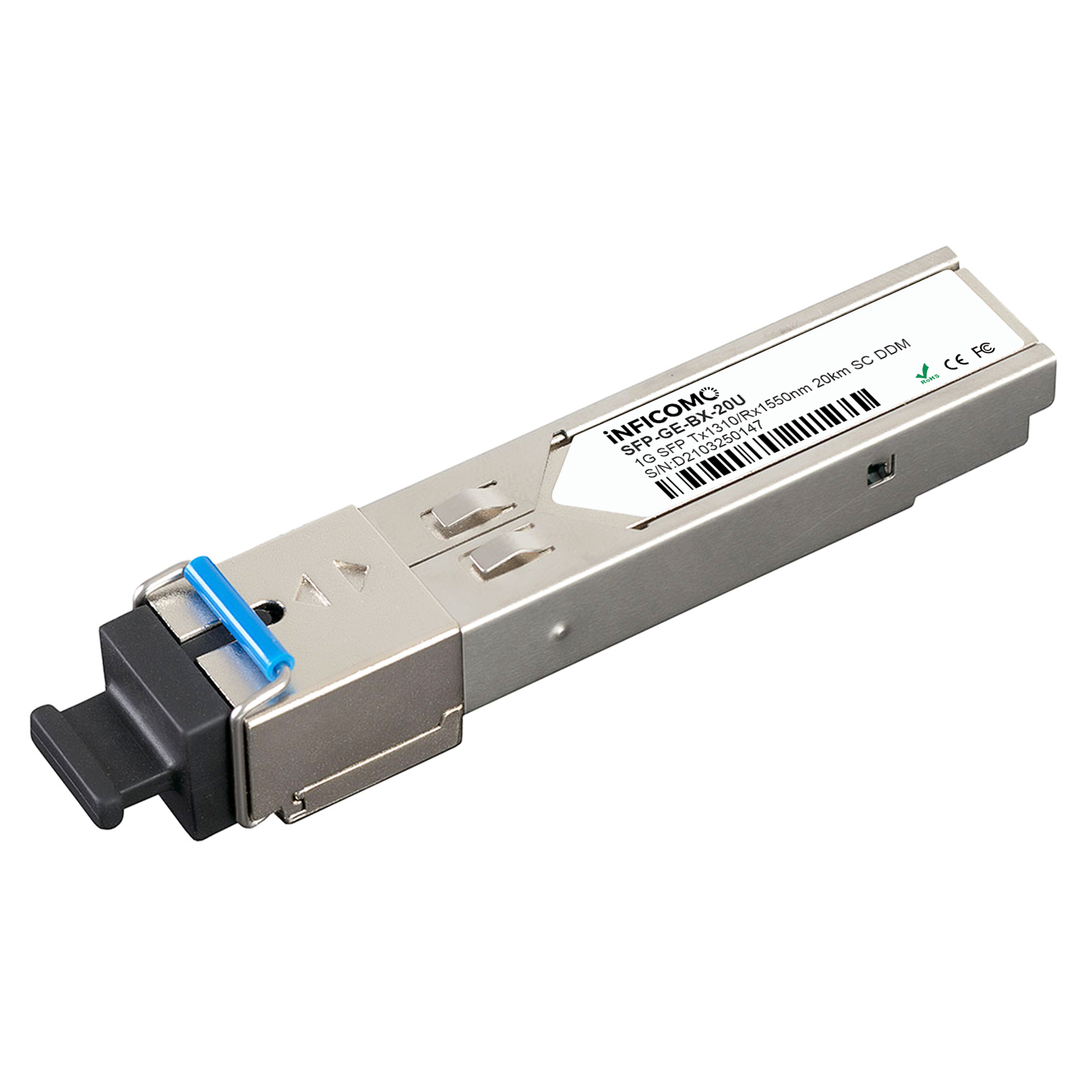 Stable Supply BIDI SFP 1.25G 20KM Optical Transceiver Module SC Connector 1310/1550nm Fiber Optic Transceivers