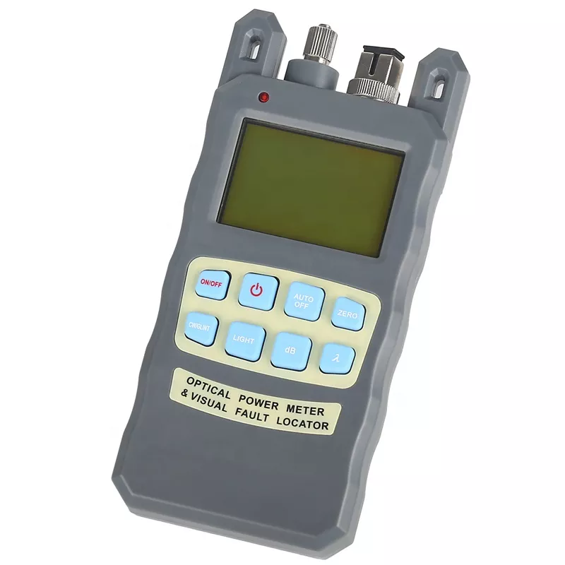 All-in-one Optical Fiber Cable Tester 1mw/10mw Optical Power Meter -70 to +10dbm Visual Fault Locator Gray