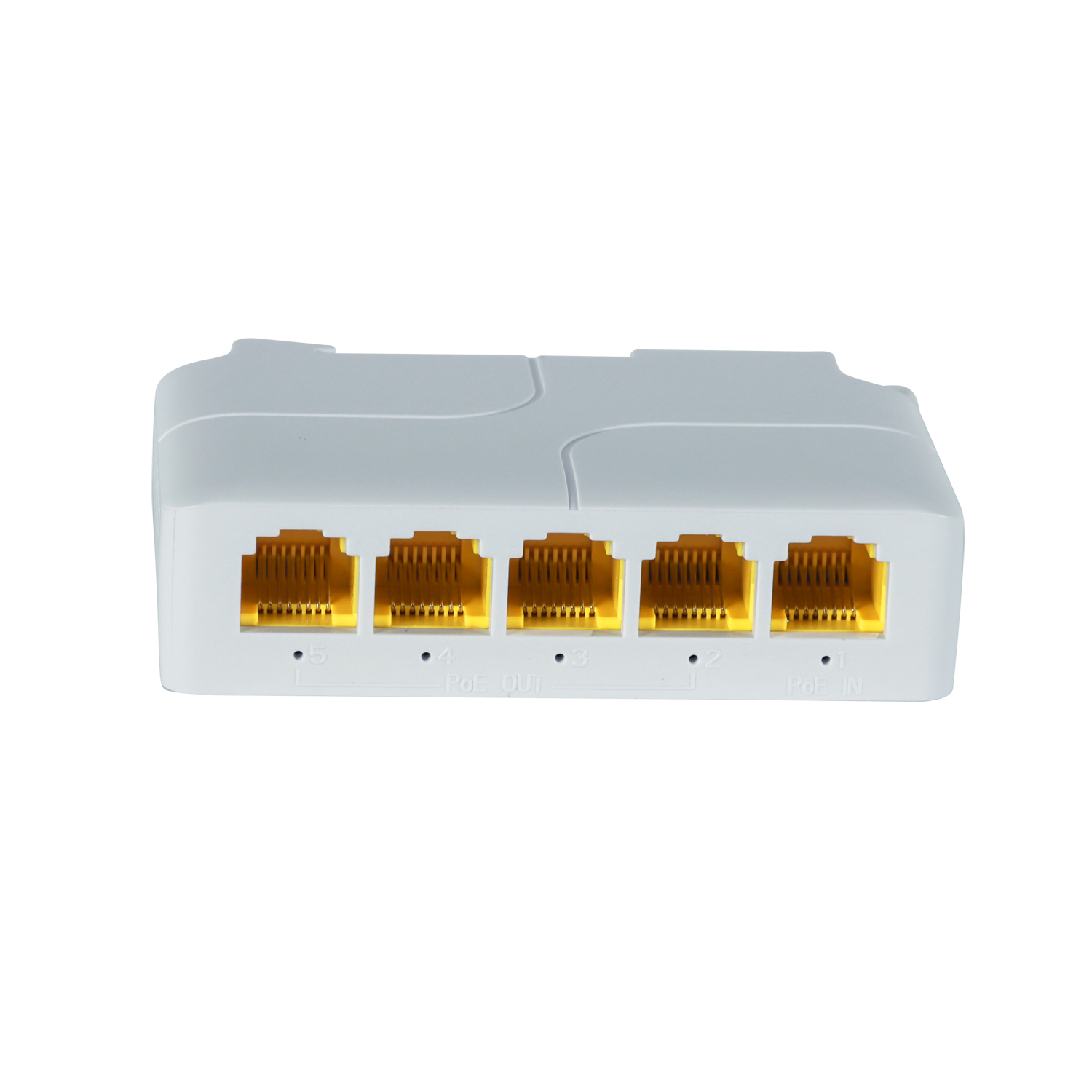 Rail-Mounted 5 Port 1000Mbps IEEE 802.3AF/AT/BT PoE Extender 1 in 4 Out 0~250m for PoE Switch NVR IP Camera