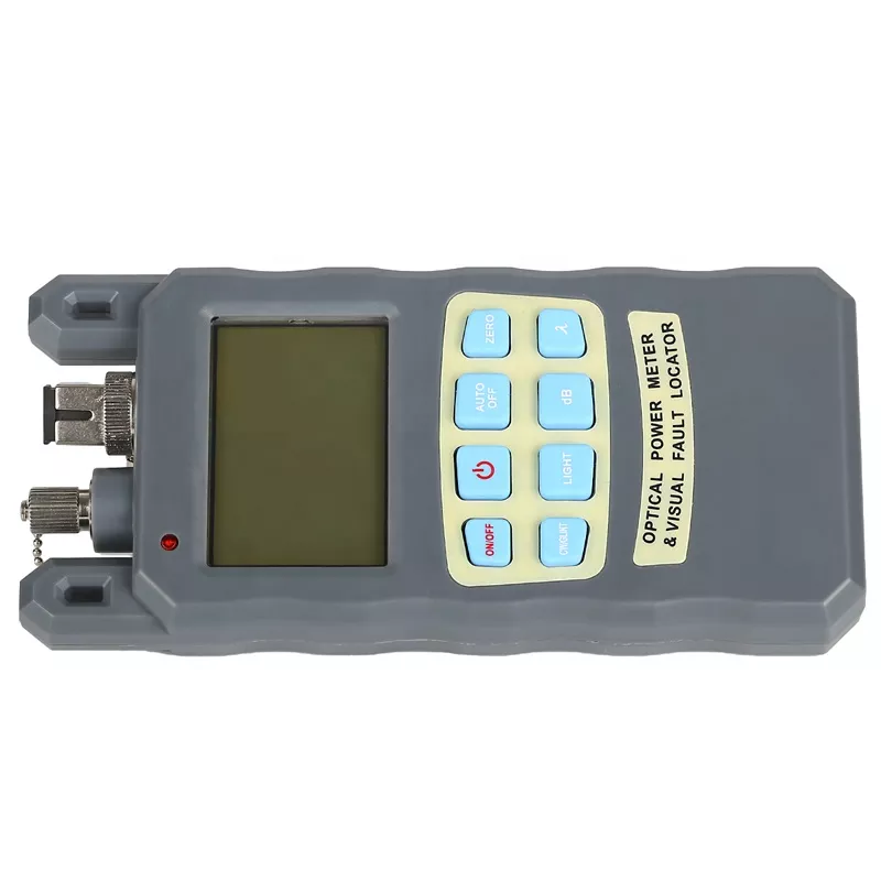 All-in-one Optical Fiber Cable Tester 1mw/10mw Optical Power Meter -70 to +10dbm Visual Fault Locator Gray