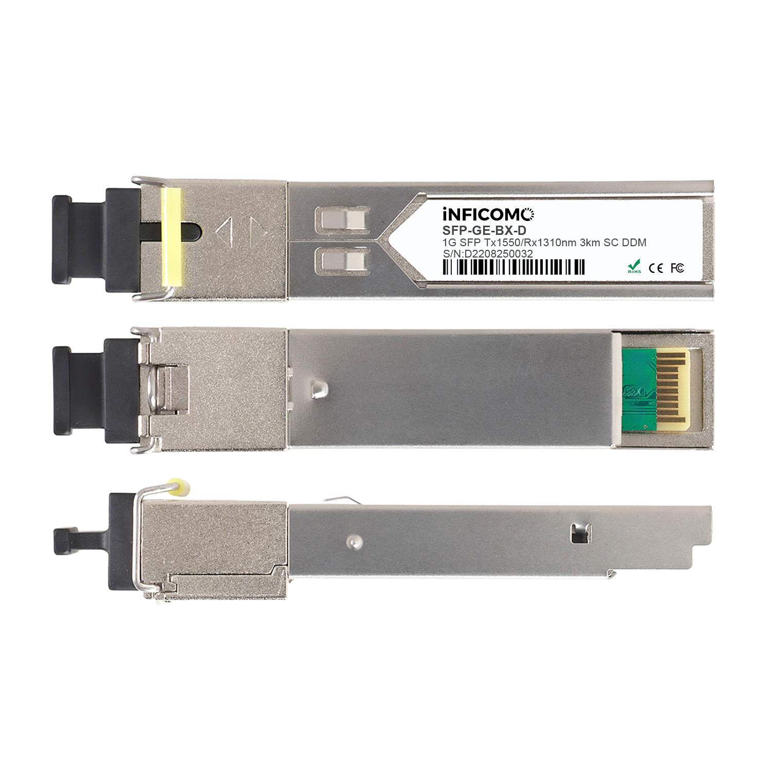 SFP 1.25G 3km 1310/1550nm SC Connector BIDI Optical Transceiver Module
