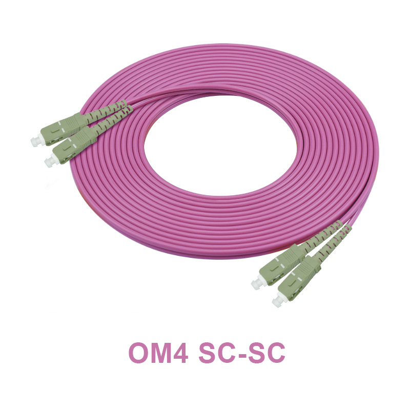 High Quality Fiber Patch Cords with (SC/LC/FC/ST) Custom Lengths Fast Shipping OM4 Multimode Dual-fiber Fiber Patch Cord