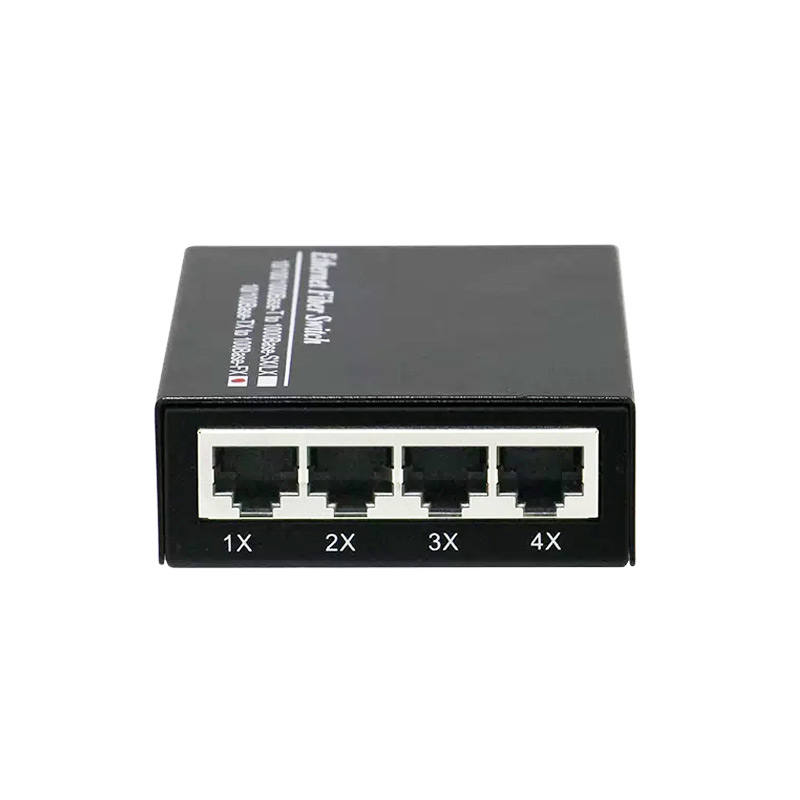 High Speed Fiber to Ethernet for CCTV Gigabit SC Single Mode Fiber Optic Transceiver 1 Fiber + 4 RJ45 Port 20KM