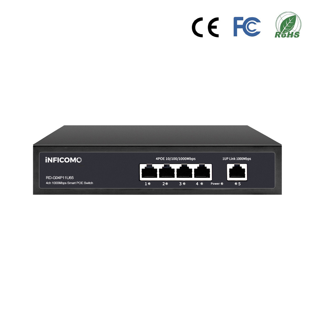 5 Port Gigabit Ethernet Switch PoE Network Switch 48V 1000Mbps for Video Conference Camera/IP Camera/CCTV Security