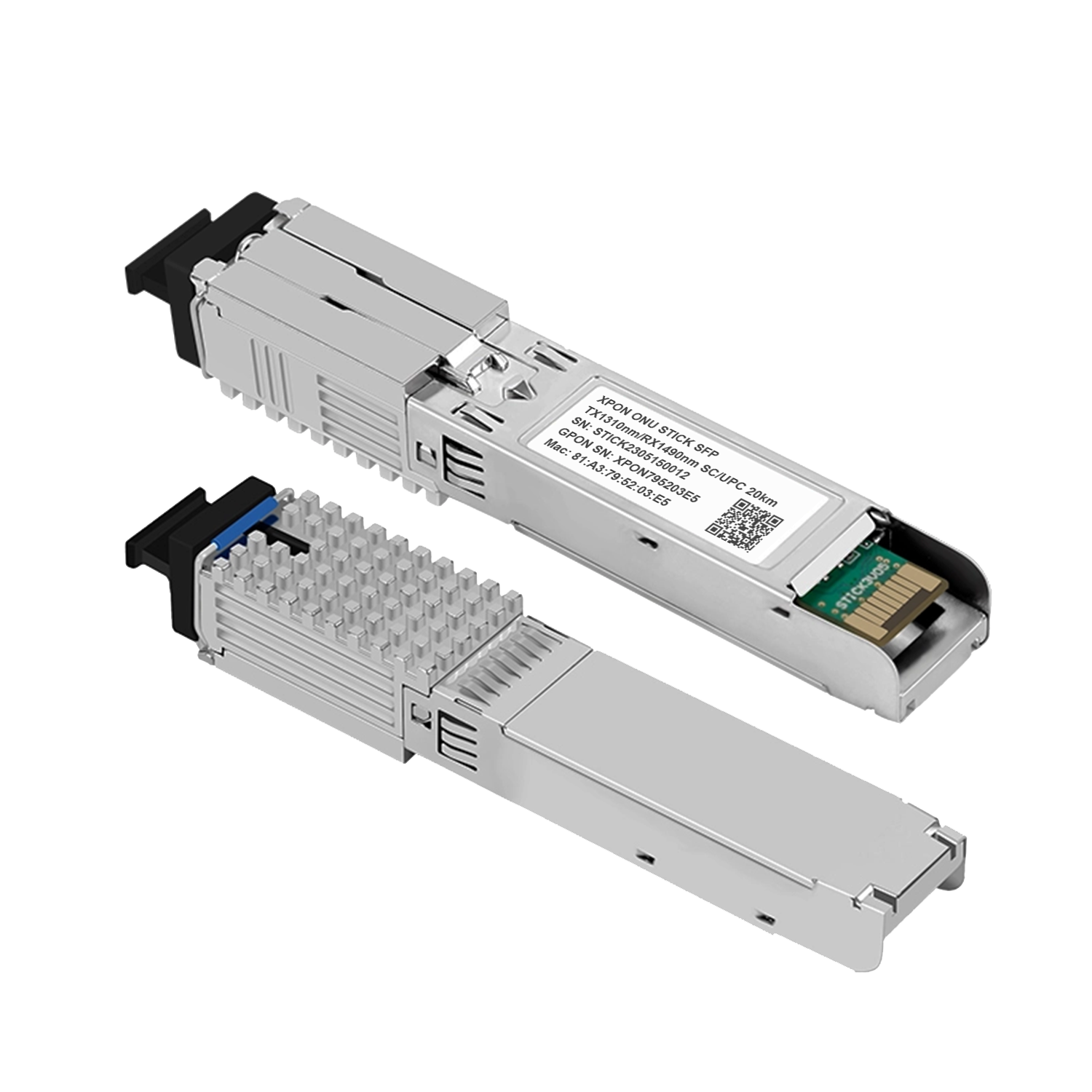 Simplified Type XPON ONU Stick 1.25G/2.5G 20KM 1310/1490nm SFP+ Class B+ Module for FTTH FTTB FTTX Inficomo X10