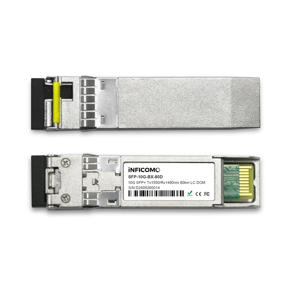 10G SFP+ BIDI 80km 1490/1550nm LC Connector SMF Optical Transceiver Module
