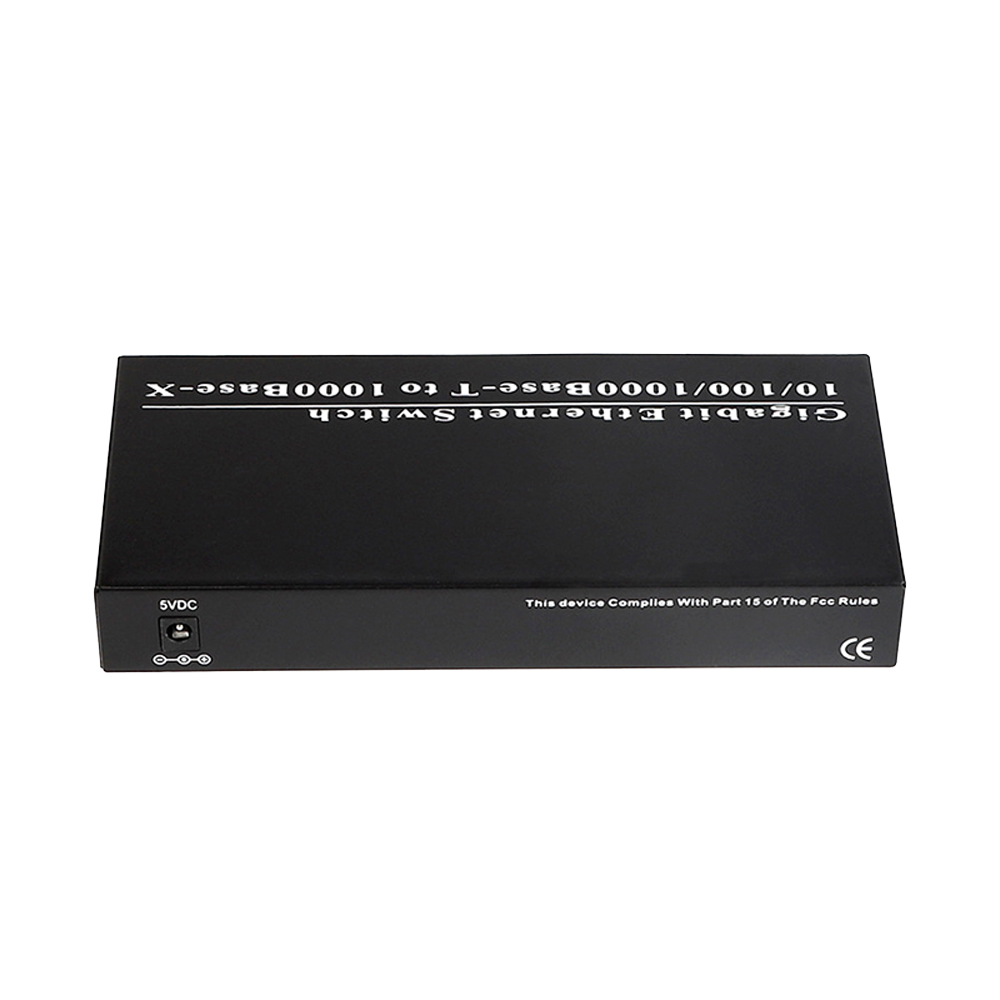 Fiber Optical Media Converter Self-adaptive 10/100/1000Mbps FTTH 2 SC to 8 RJ45 SM Single Fiber 20km