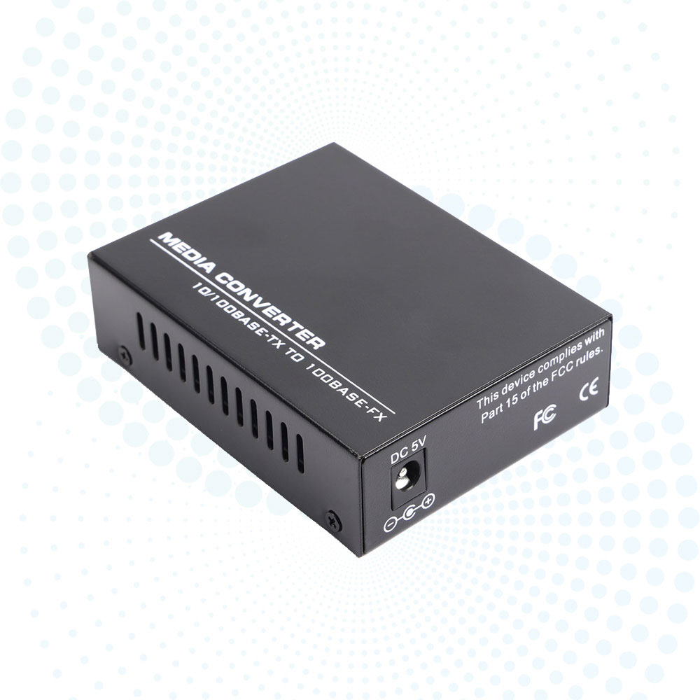 10/100Mbps Single Mode Fiber Media Converter 20km Duplex SC to 1 RJ45 Ethernet Converter DC5V for Telecom