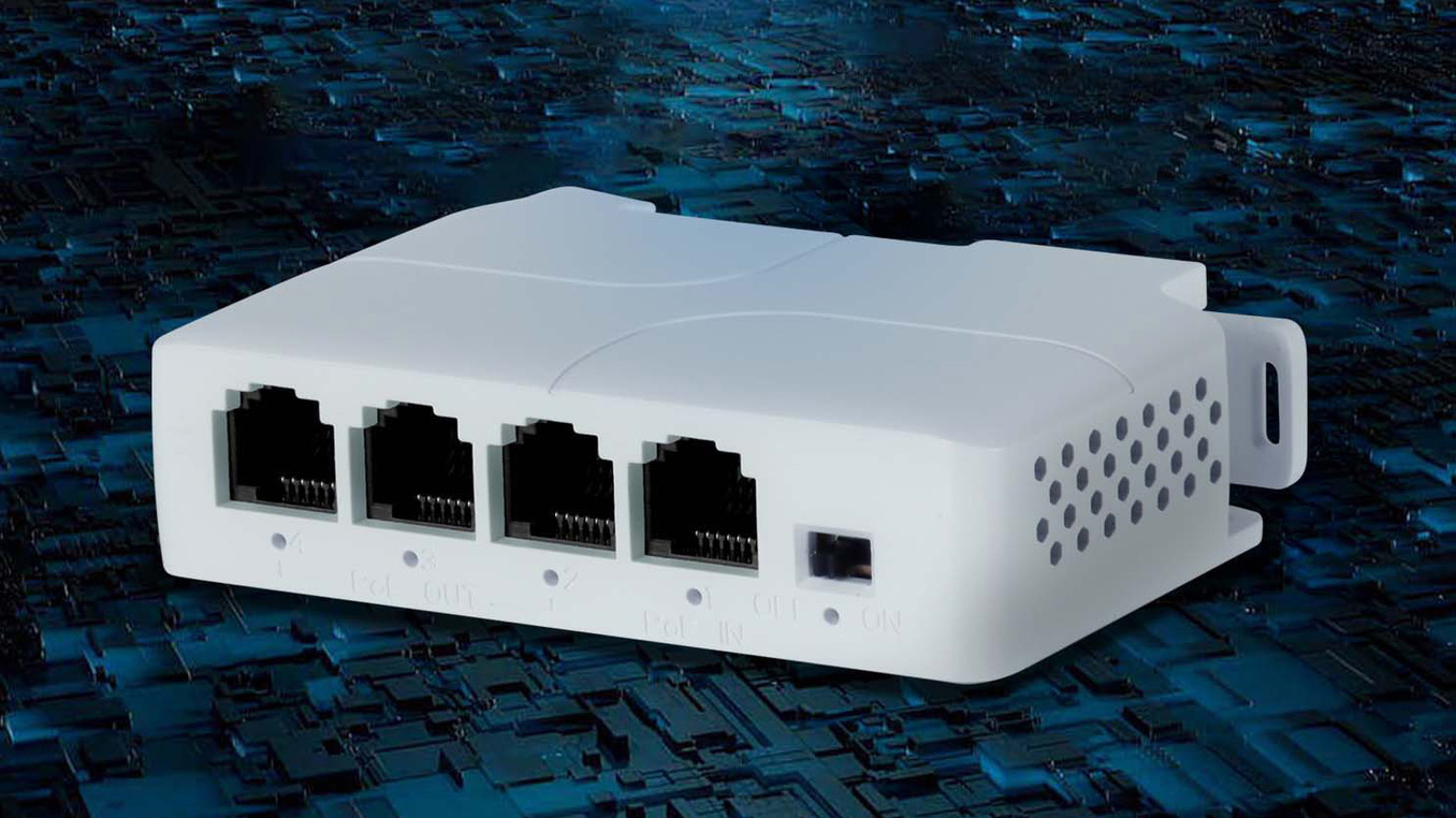 Rail-mounted high-power POE Extender