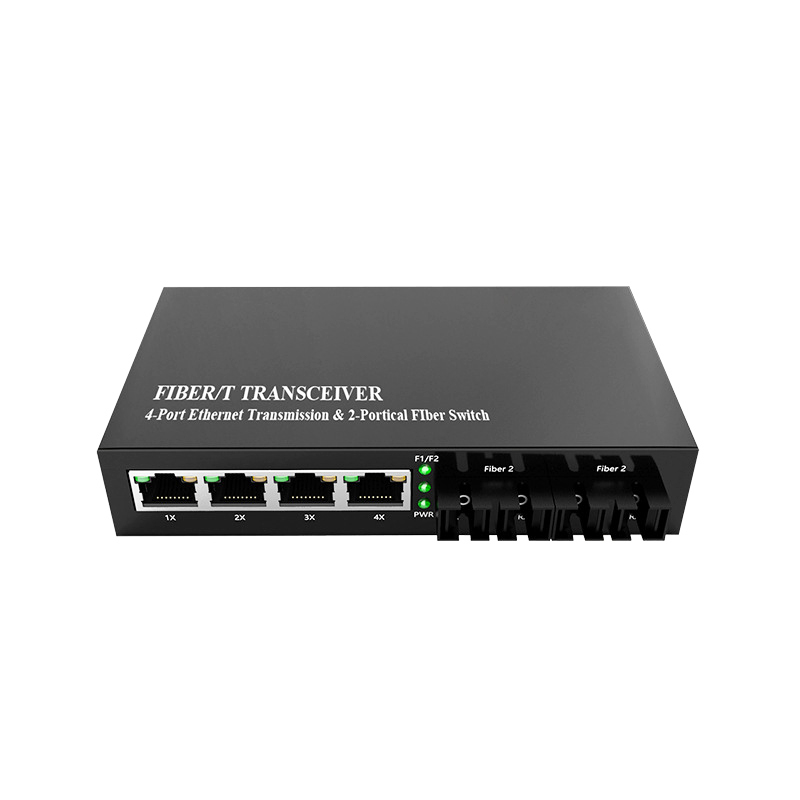 10/100/1000Mbps 4 RJ45 2 SC Single Mode Single Fiber Port Media Converter 0~120km FTTH CCTV