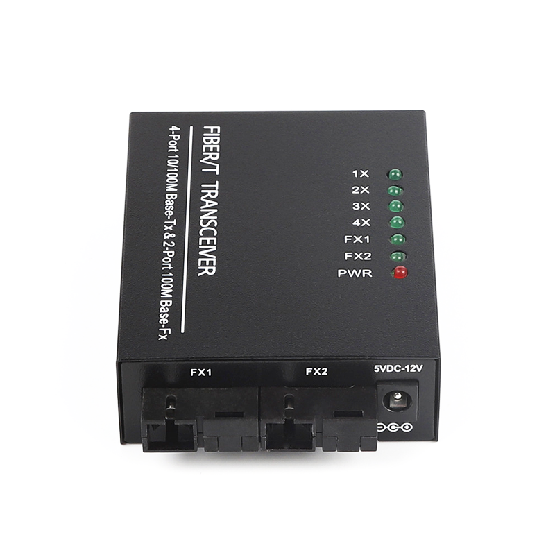 Inficomo RD-FE204 Good Price 100MB 2 Optical 4 Electric Single Mode Single Fiber Media Converter for FTTH CCTV