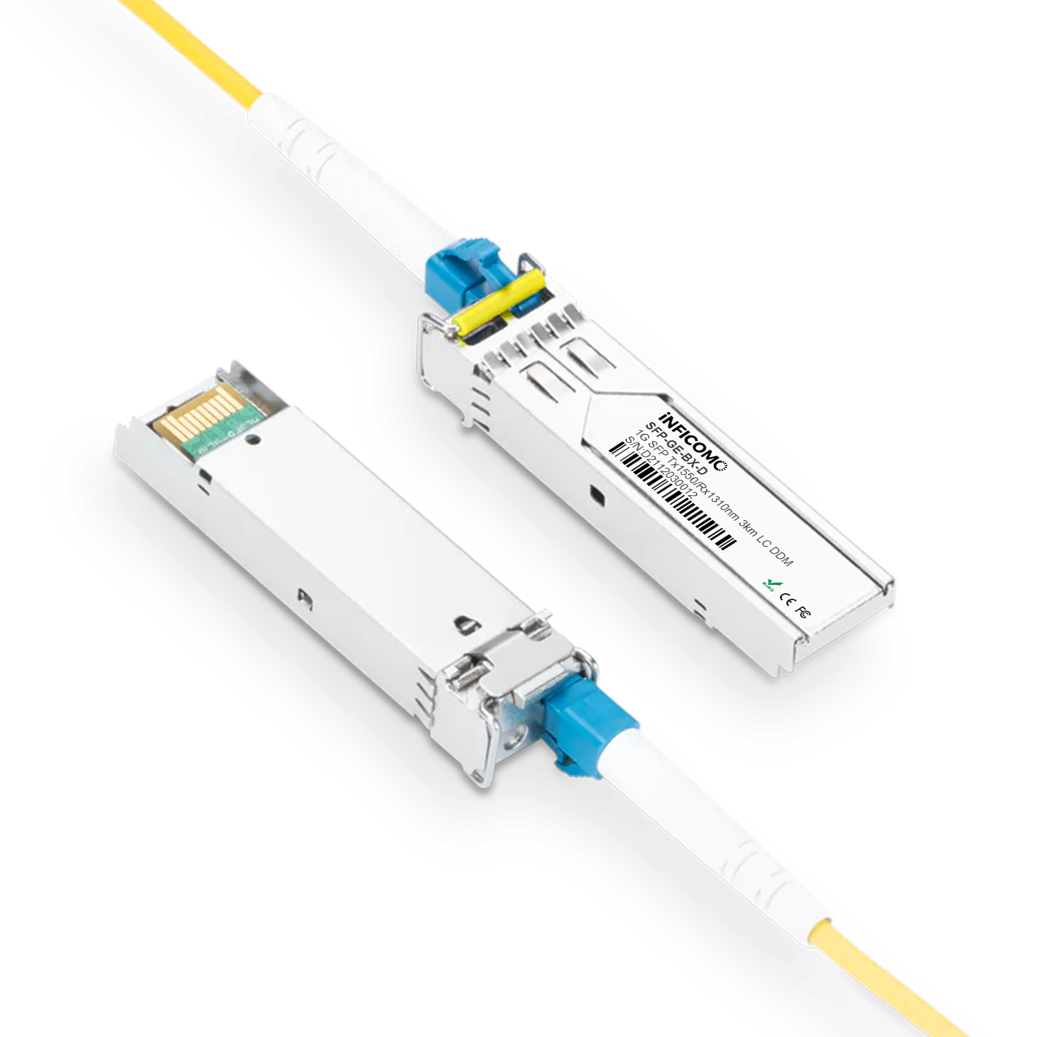 Fiber Optical Transceiver 1.25G BIDI SFP TX 1550nm /RX 1310nm 3km LC DDM Optical Module Single Fiber Single Mode for Cisco