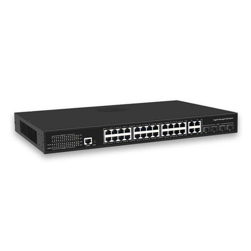 L2 Managed 24-Port Gigabit 1000Mbps PoE Ethernet Switch with SNMP and QoS