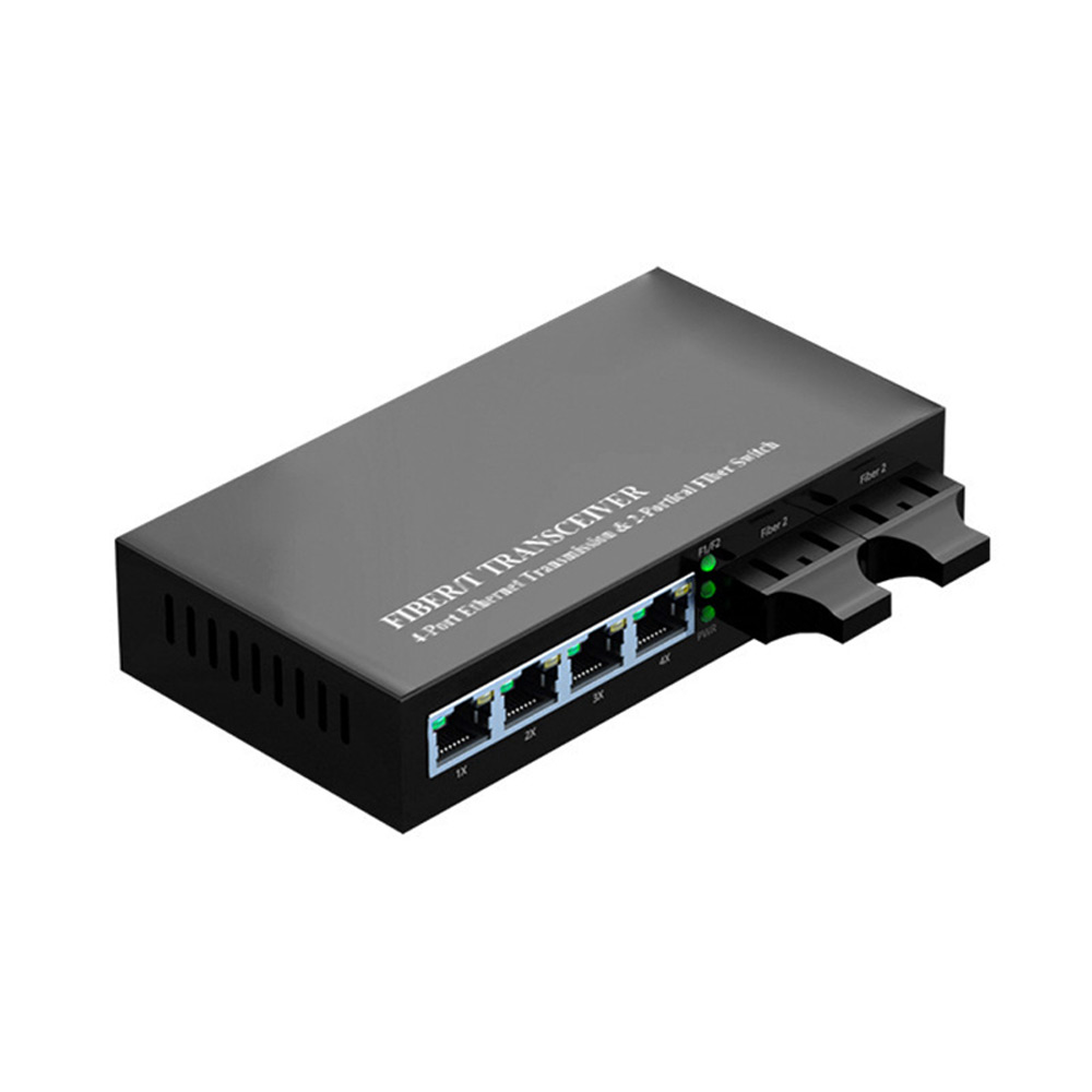 OEM 20km 2Fiber 8RJ45 Gigabit Fiber Optic Media Converter 10/100/1000Mbps SC for Large Network