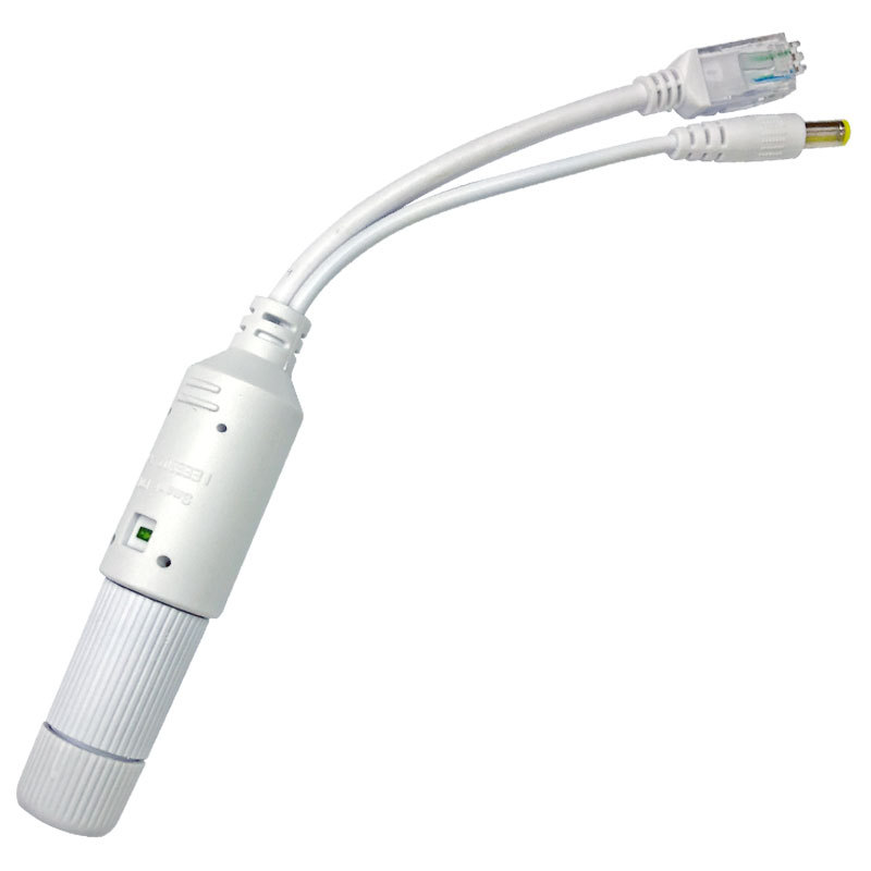 IEEE802.3 AF/AT 10/100Mbps 48V to 12V 1.2A White Waterproof PoE Splitter Adapter with 12 Months Warranty