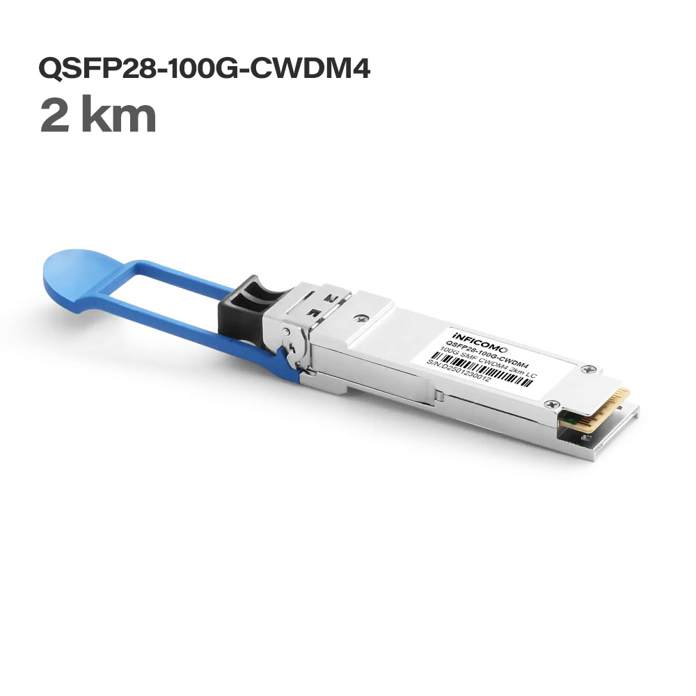 QSFP28 100G CWDM4 2km 1271nm/1291nm/1311nm/1331nm LC Connector Fiber Optic Transceivers SMF