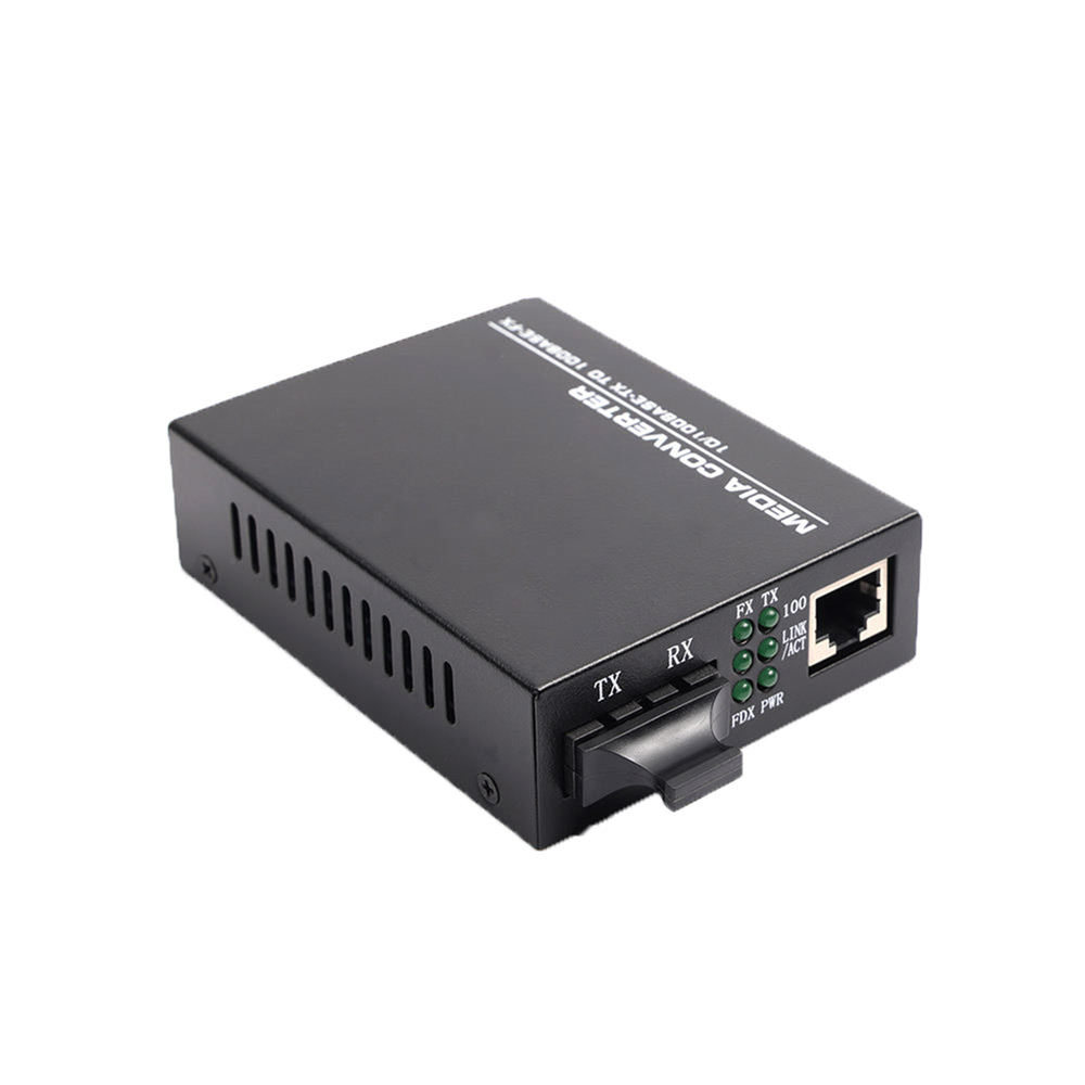 Durable 10/100Mbps Single Mode Fiber Media Converter 20km SC DC5V for Long Distance CCTV Network