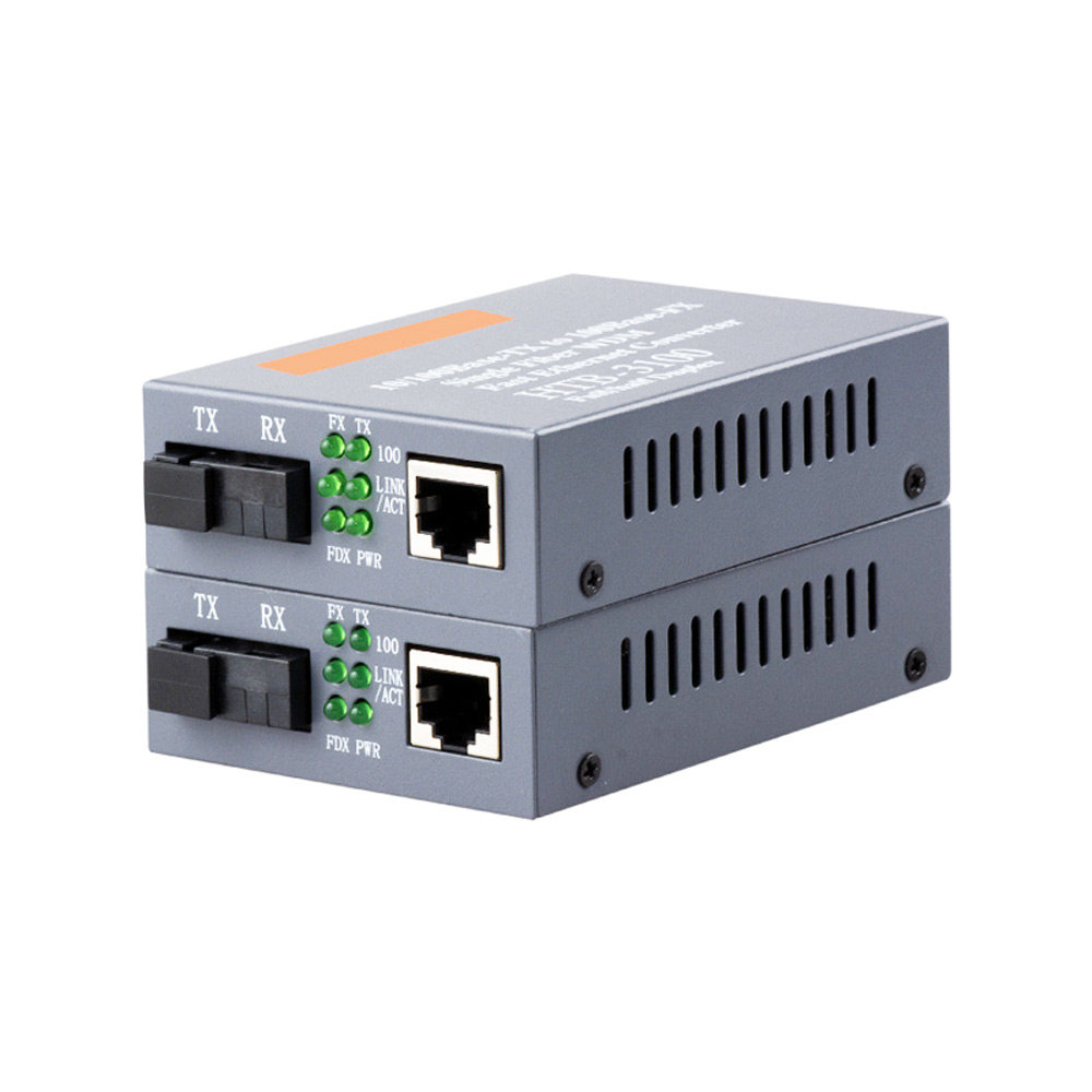 10/100M Fiber Optical Media Converter Single Fiber 25km SC Singlemode Fiber Optic Media Converter HTB-3100AB