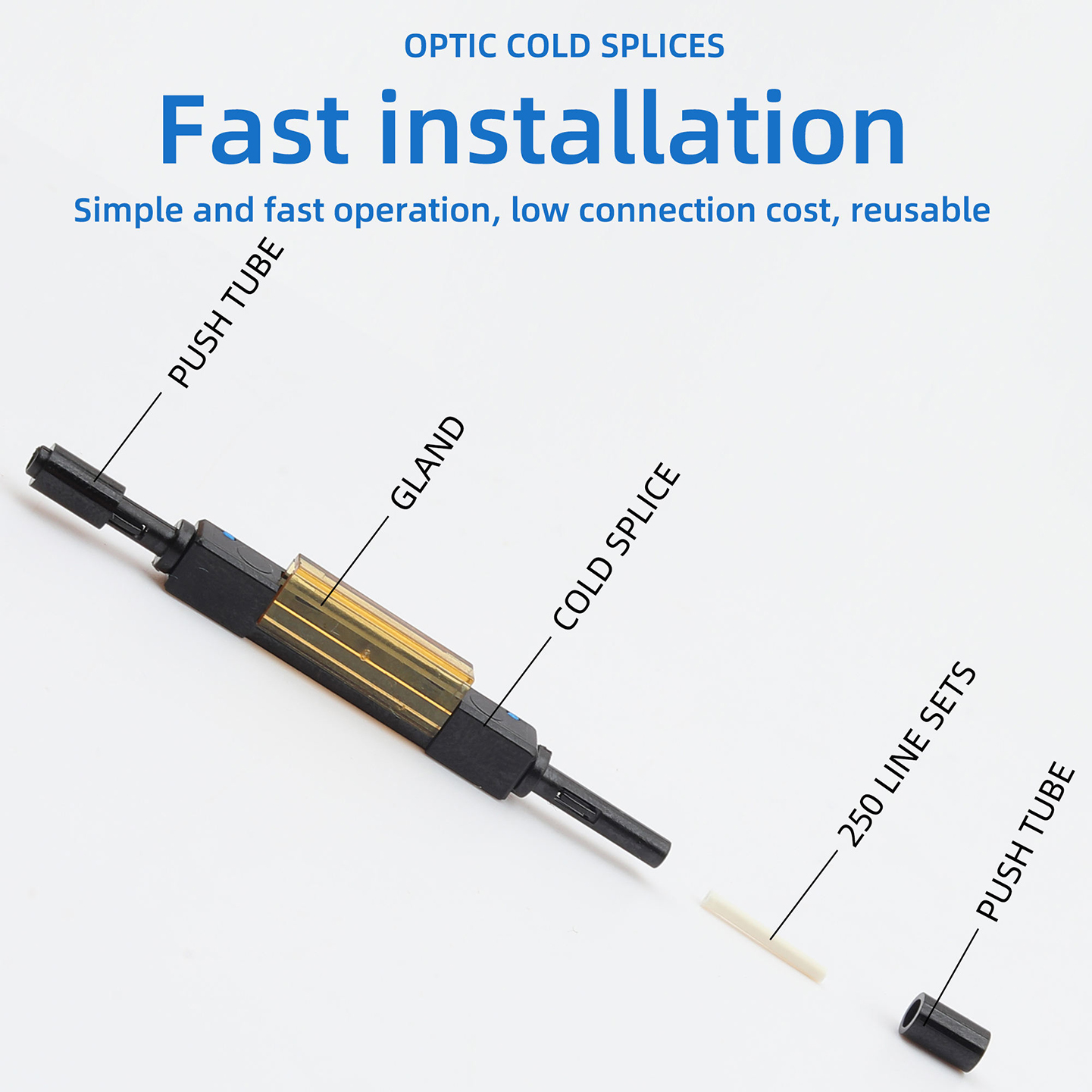 Fiber Optic Connector L925B Bare Fiber Optic Drop Cable Splice Butt Bare Mechanical Splice Sub Connector