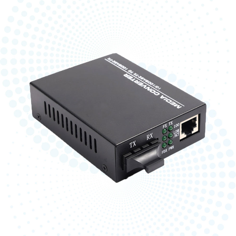 10/100Mbps Single Mode Fiber Media Converter 20km Duplex SC to 1 RJ45 Ethernet Converter DC5V for Telecom