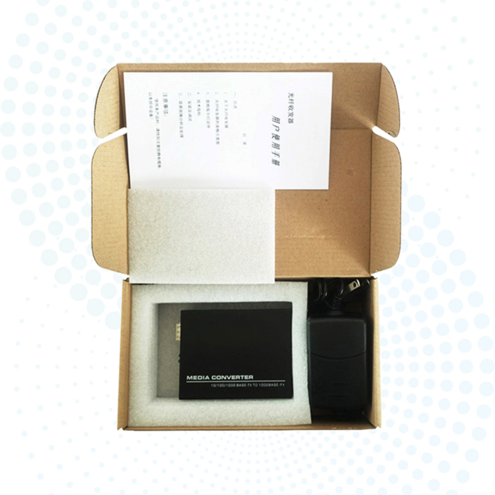 1*100Base-Fx to 2*RJ45 Fiber Media Converter Single Mode 20km SC 10/100Mbps Ethernet Converter DC5V