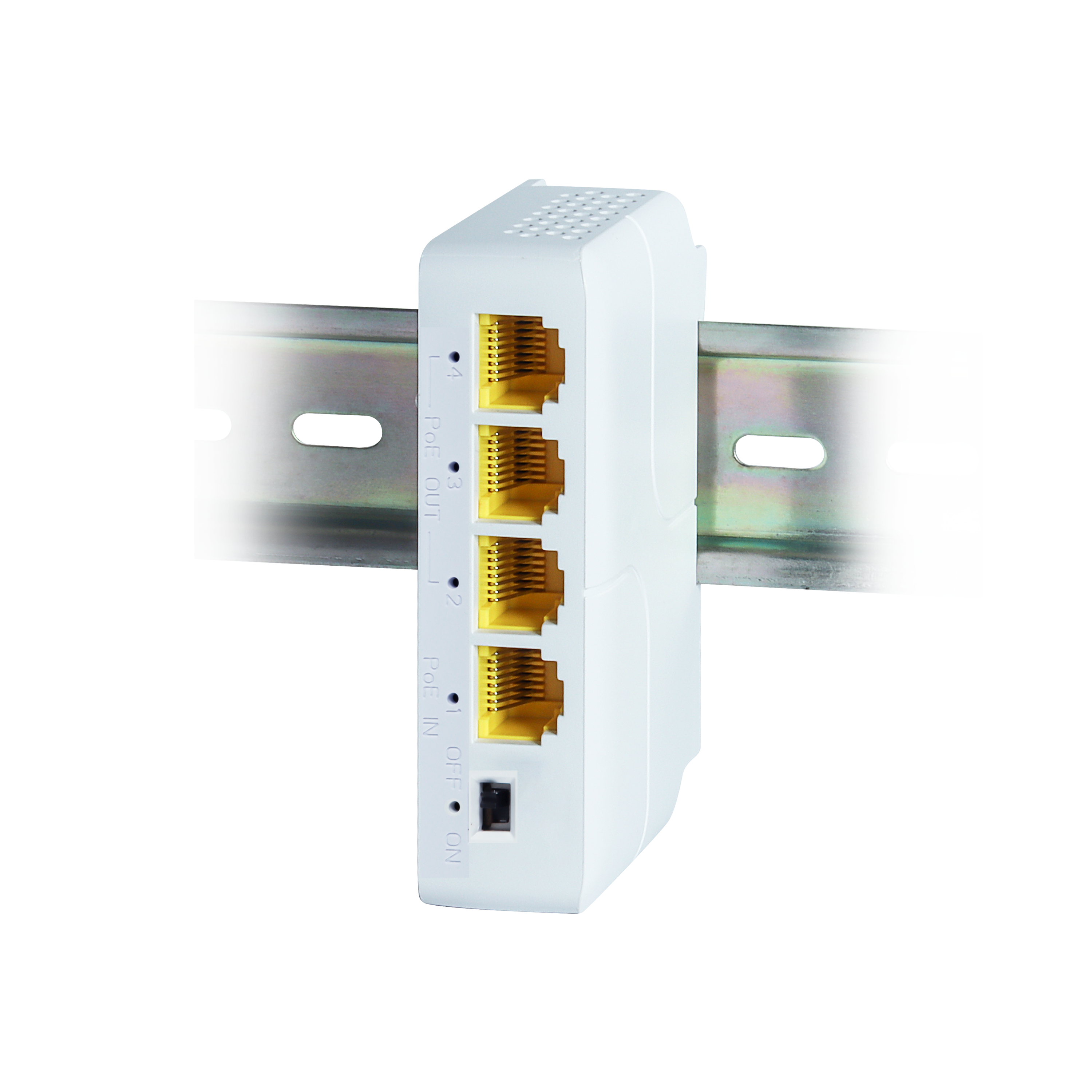 IEEE802.3af/at/bt 30W Gigabit 1in 3 Ports Out 1000MB POE Extender Rail-mounted Category 5e