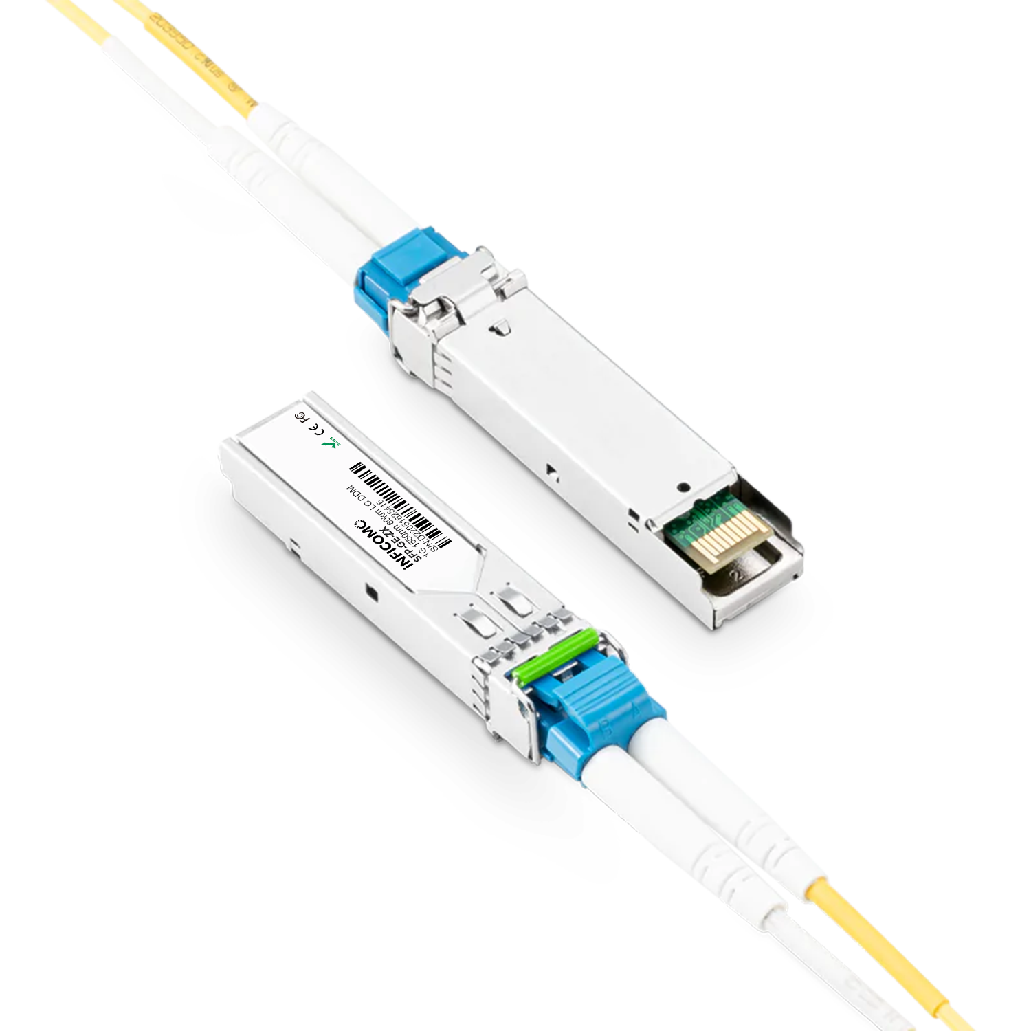 1.25G 1550nm 60km LC DDM SFP GLC-ZX-SM Fiber Optic Transceiver Module Compatible HW with DOM Support