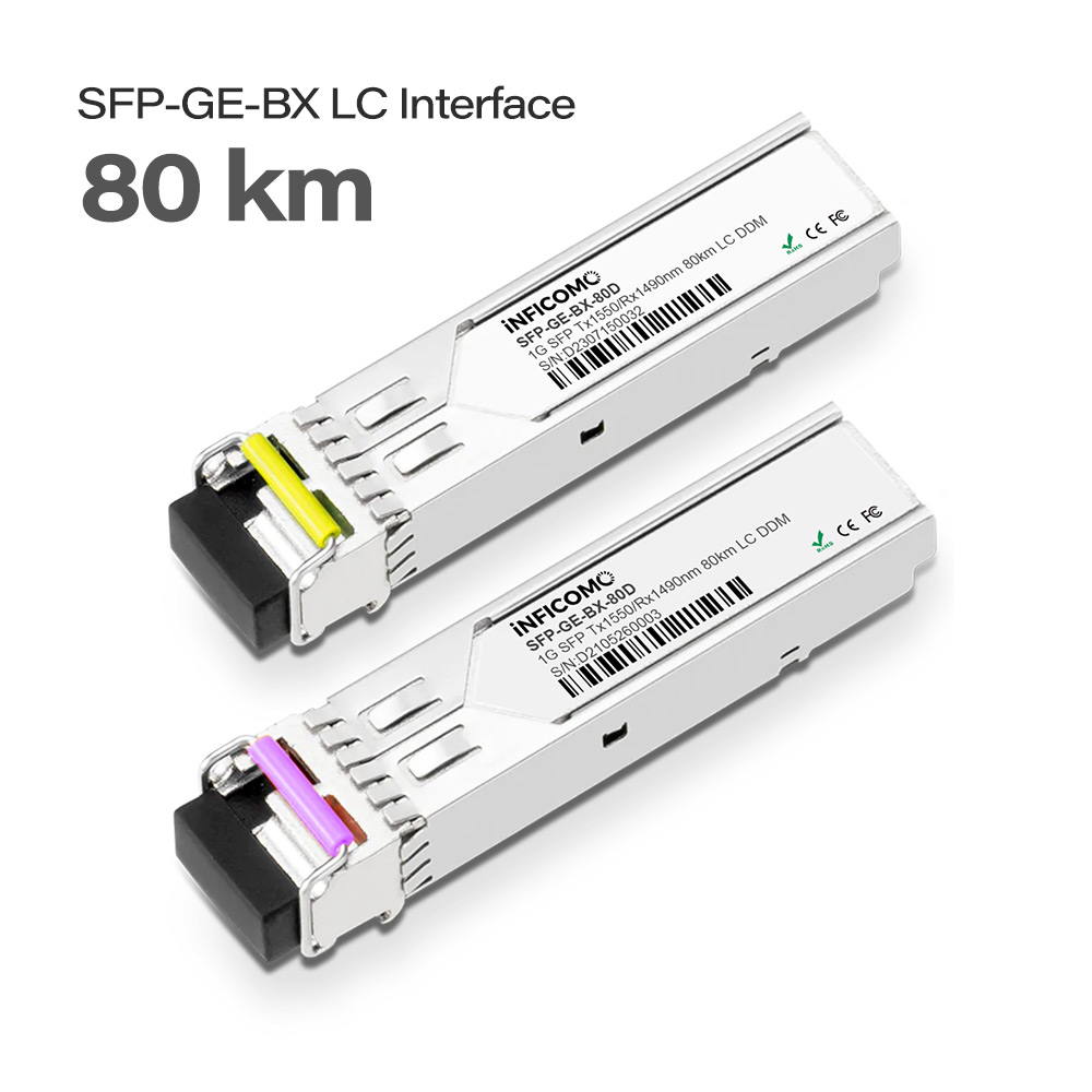 1.25G 80KM 1490/1550nm LC Connector Optical Transceiver Module 1.25Gbps BIDI SFP Module OEM Manufacturer