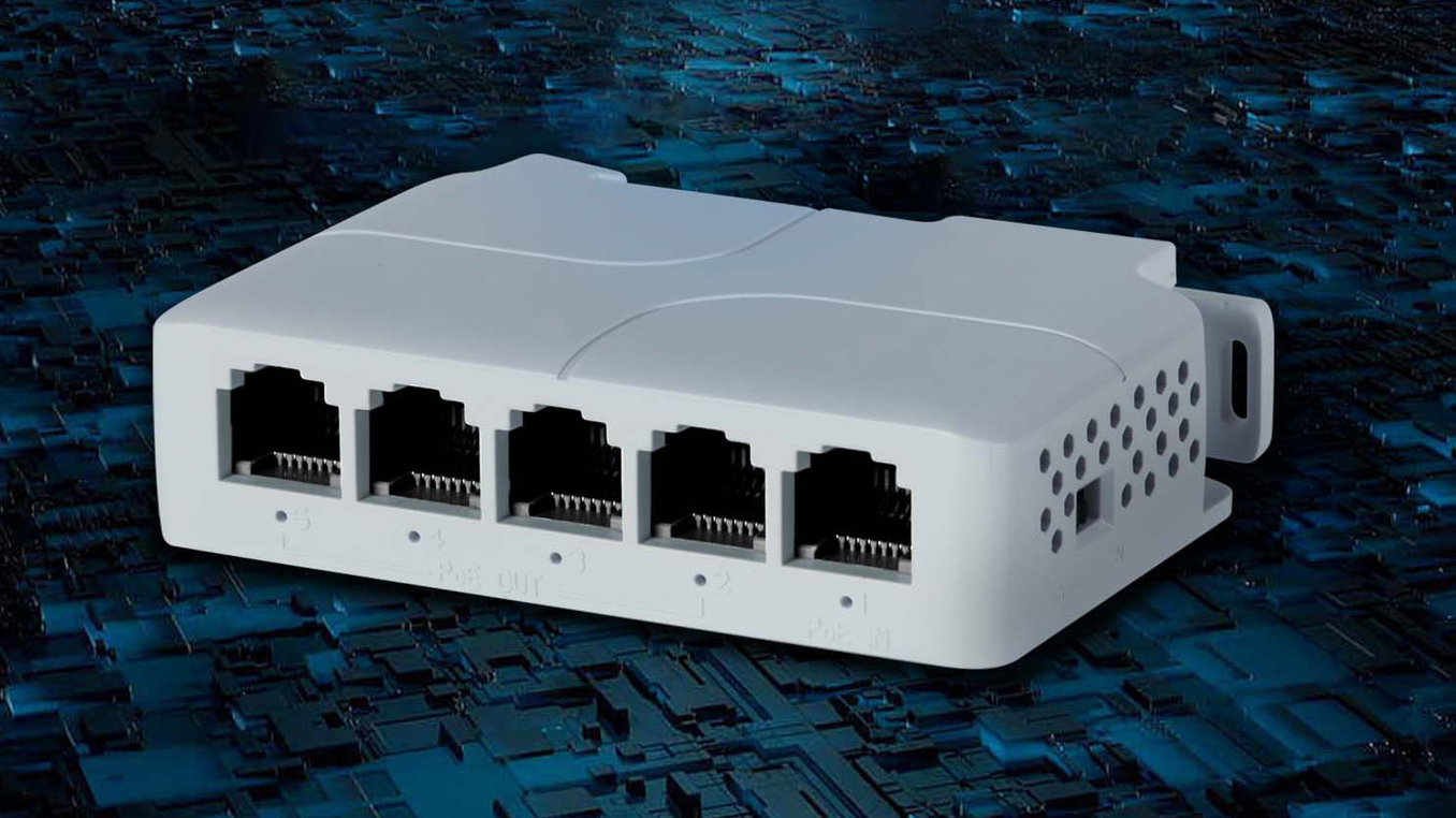 Rail-mounted high-power POE Extender