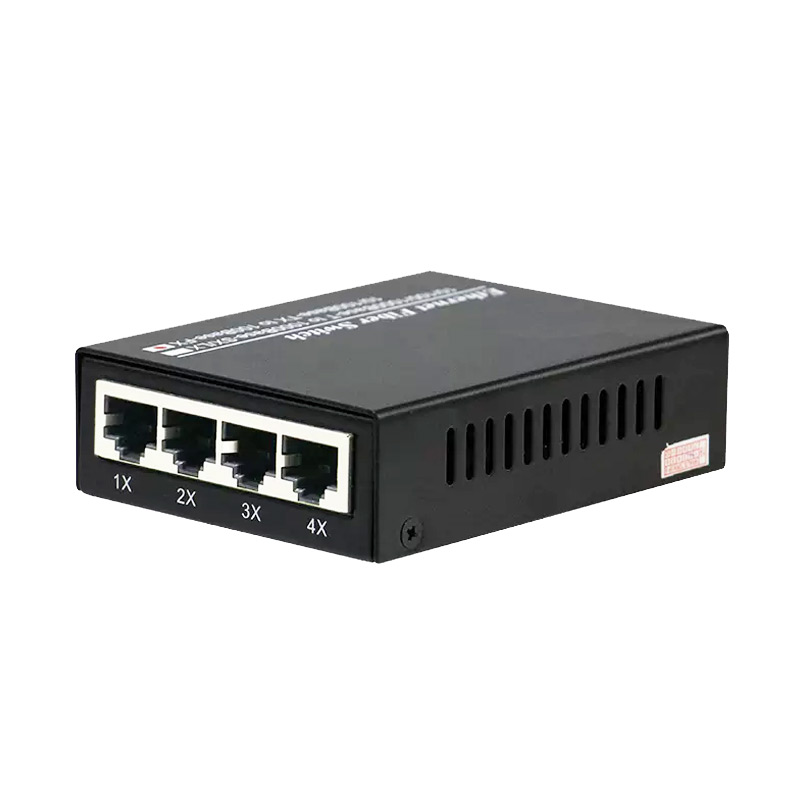 High Quality 4 Port RJ45 Gigabit Fiber Media Converter 10/100/1000Mbps 20km Single Mode for Home Network