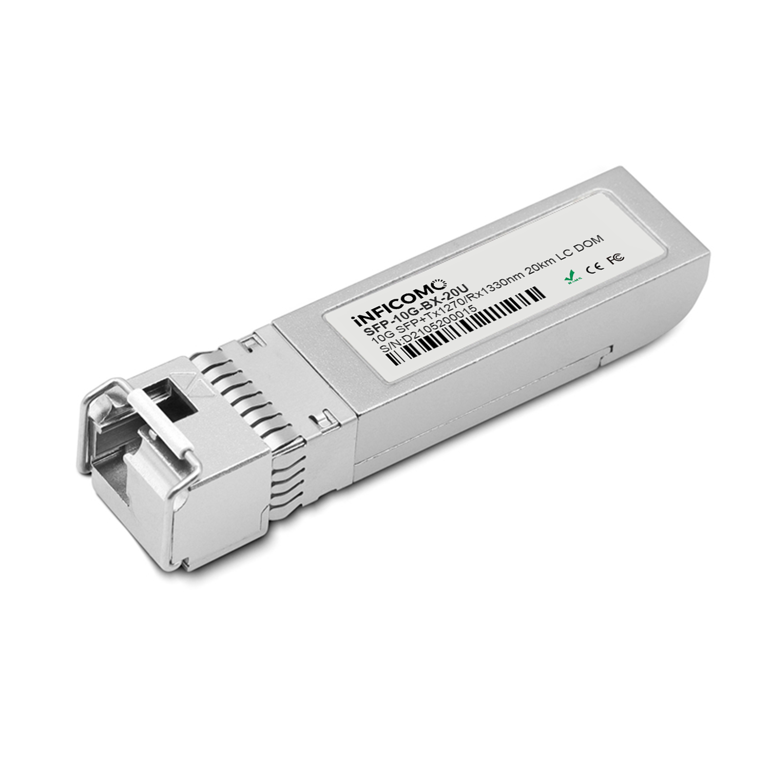 10G SFP+ BIDI Single Mode Fiber Optic Transceivers Module Tx1270nm Rx1330nm 10G 20km WDM