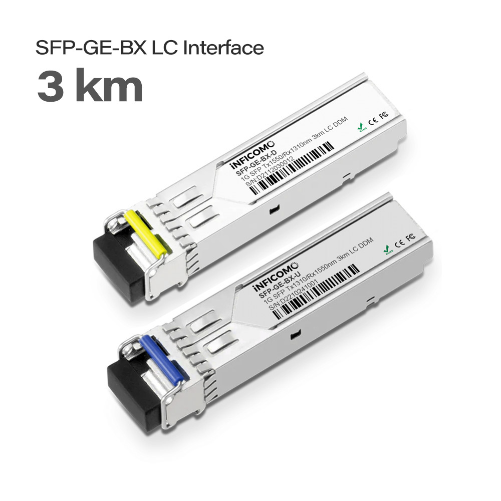 Fully-compatible 1.25G SFP BIDI 1310nm/1550nm 3km LC DDM Simplex Fiber Optic Transceivers Module