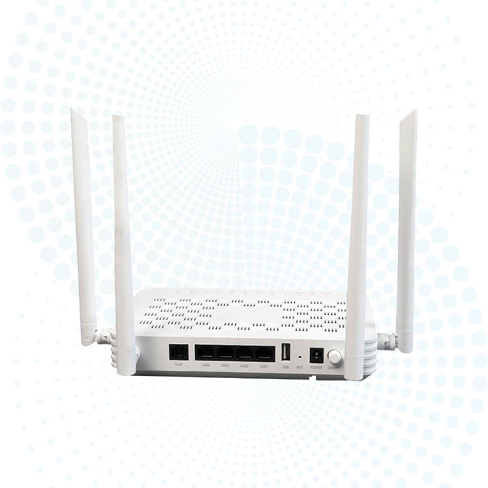 Full-Home Coverage XPON 4*+1*VOIP+1*USB + 1*SC/UPC 2.4GHz 5GHz Dual-band WIFI5 AC1200 FTTH Router ONU