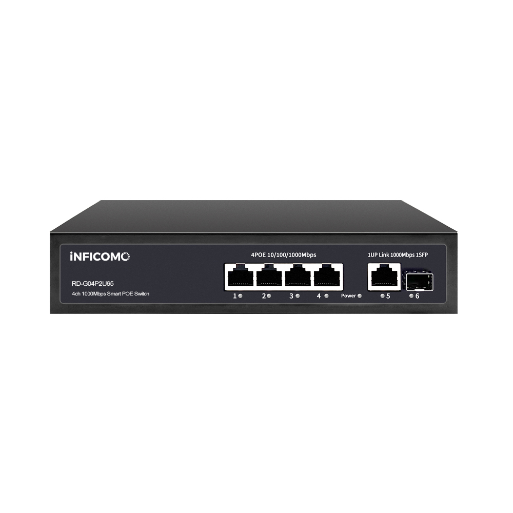 Multi-Layer Protection 4 Port PoE Port with 2 Uplink Port Gigabit PoE Switch for CCTV IP Cameras