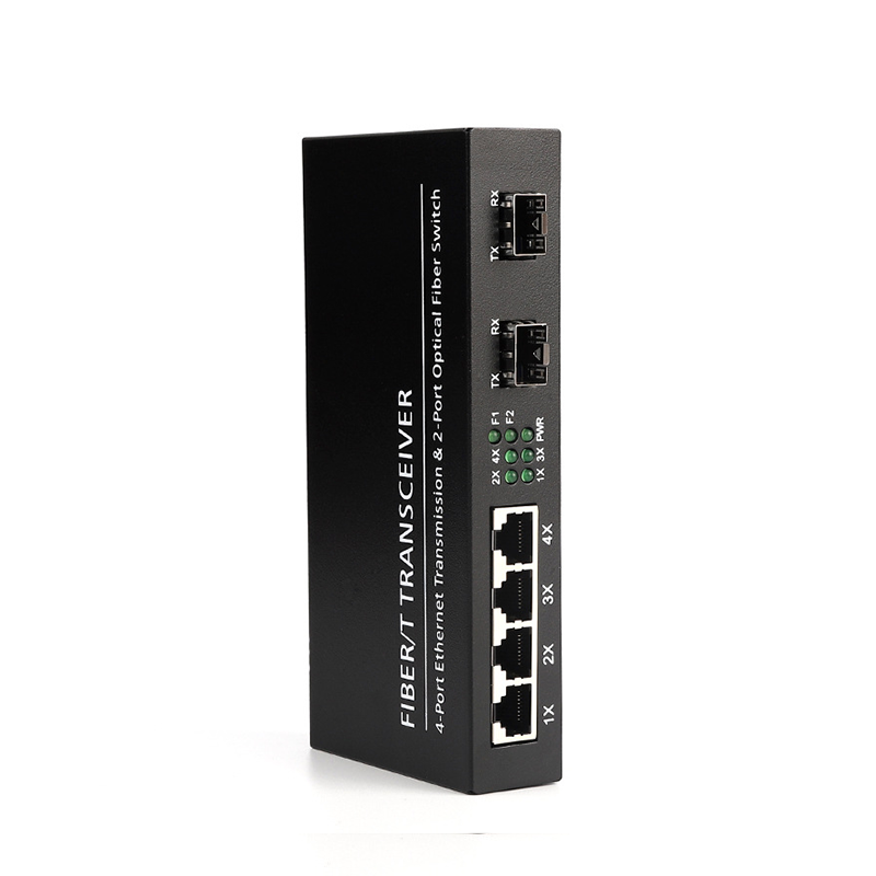 6 Port SFP Fiber Optic Media Converter Gigabit Self-adaptive 10/100/1000Mbps RJ45 Connectors up to 80km