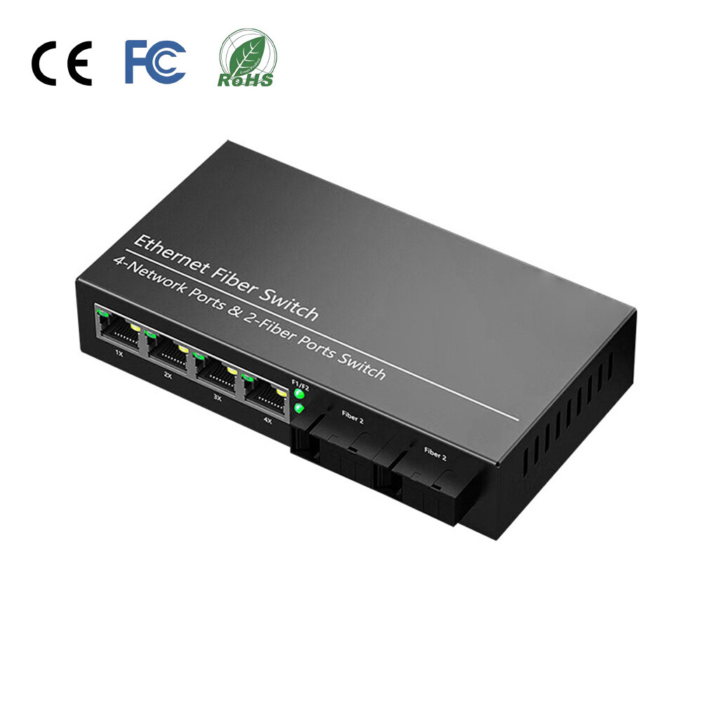 Wholesale 2*1000Base-Fx to 8*10/100/1000Base-Tx Gigabit Media Converter 20km SC DC12V