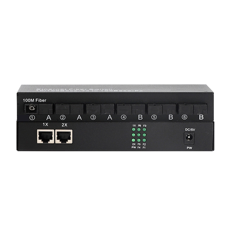 Optical Fiber Transceiver 10/100mbps Base 6 Fiber 2RJ45 Lan Port with Ethernet Fiber Media Converter
