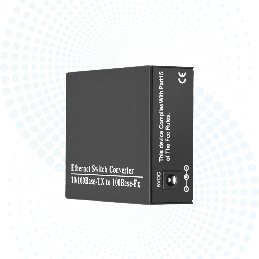 1*100Base-Fx to 2*RJ45 Fiber Media Converter Single Mode 20km SC 10/100Mbps Ethernet Converter DC5V