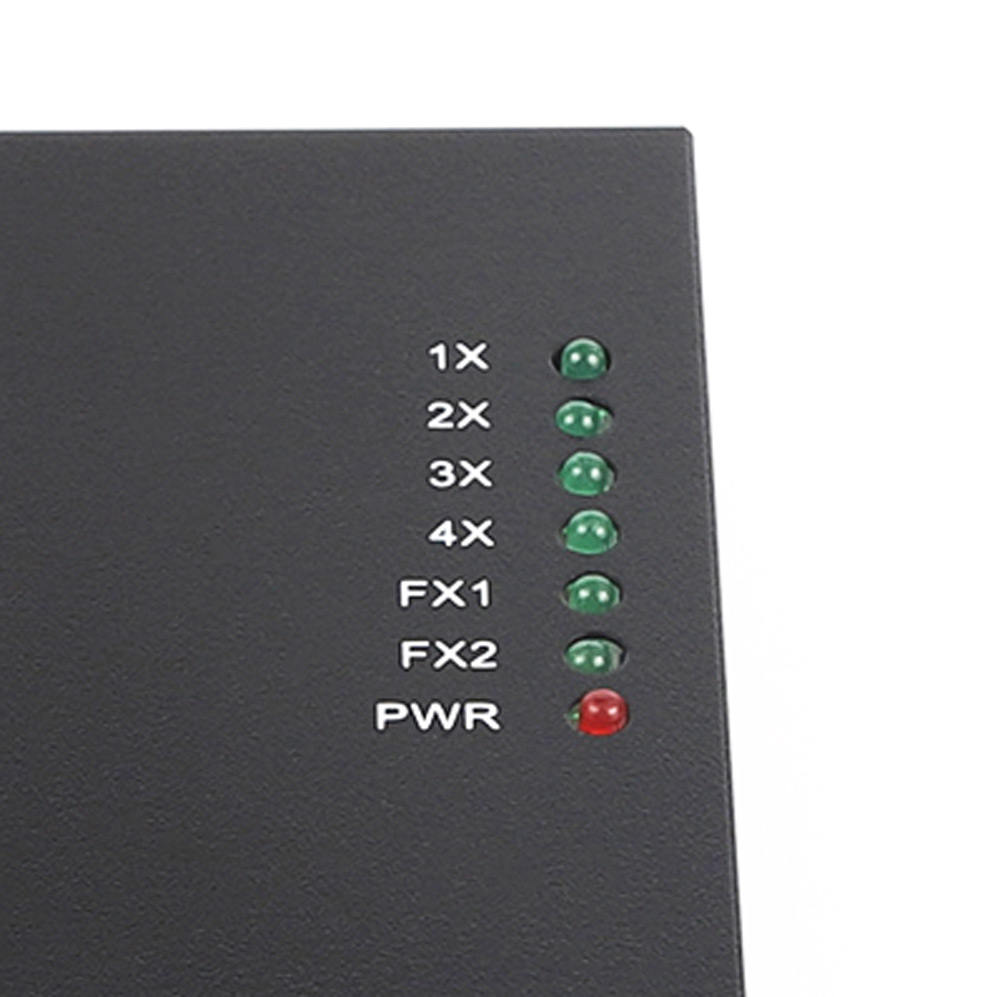 2*100Base-Fx to 4*RJ45 Fiber Media Converter Single Mode 20km SC 10/100Mbps Ethernet Converter DC12V