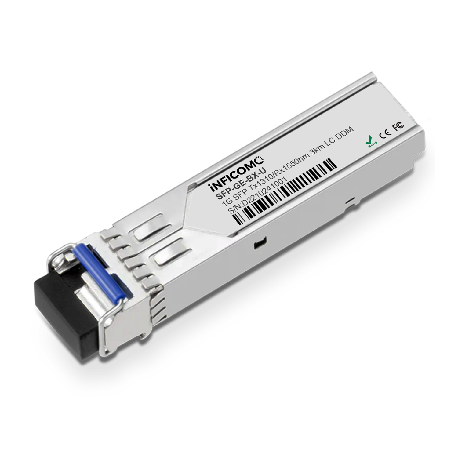 Fiber Optical Transceiver 1.25G BIDI SFP TX 1550nm /RX 1310nm 3km LC DDM Optical Module Single Fiber Single Mode for Cisco