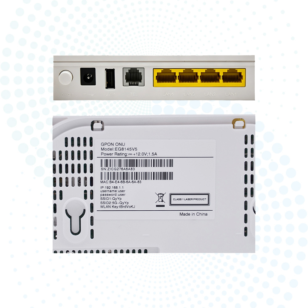 GPON ONU EG8145V5 Dual Band WiFi 4GE Fiber ONT Modem with USB Port