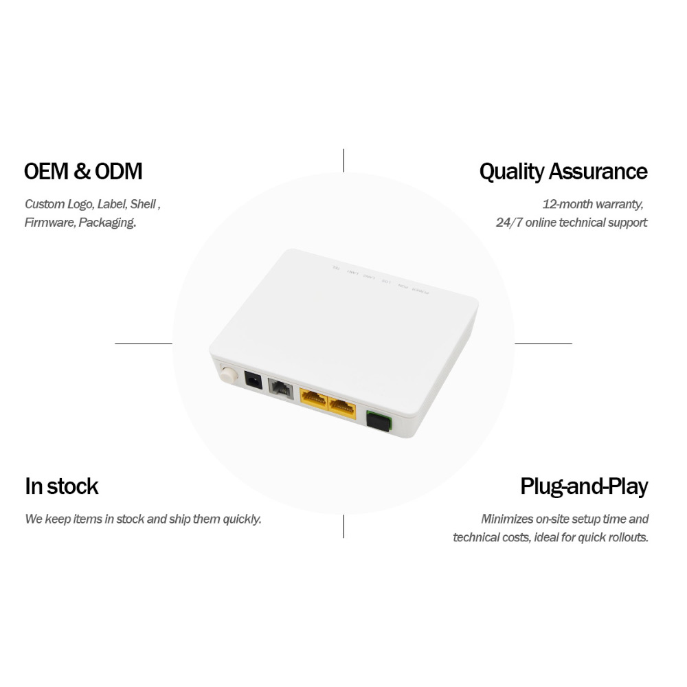 HG8321R XPON ONU 1GE 1FE 1POTS FTTH Fiber Optic ONT Modem for ISP Network