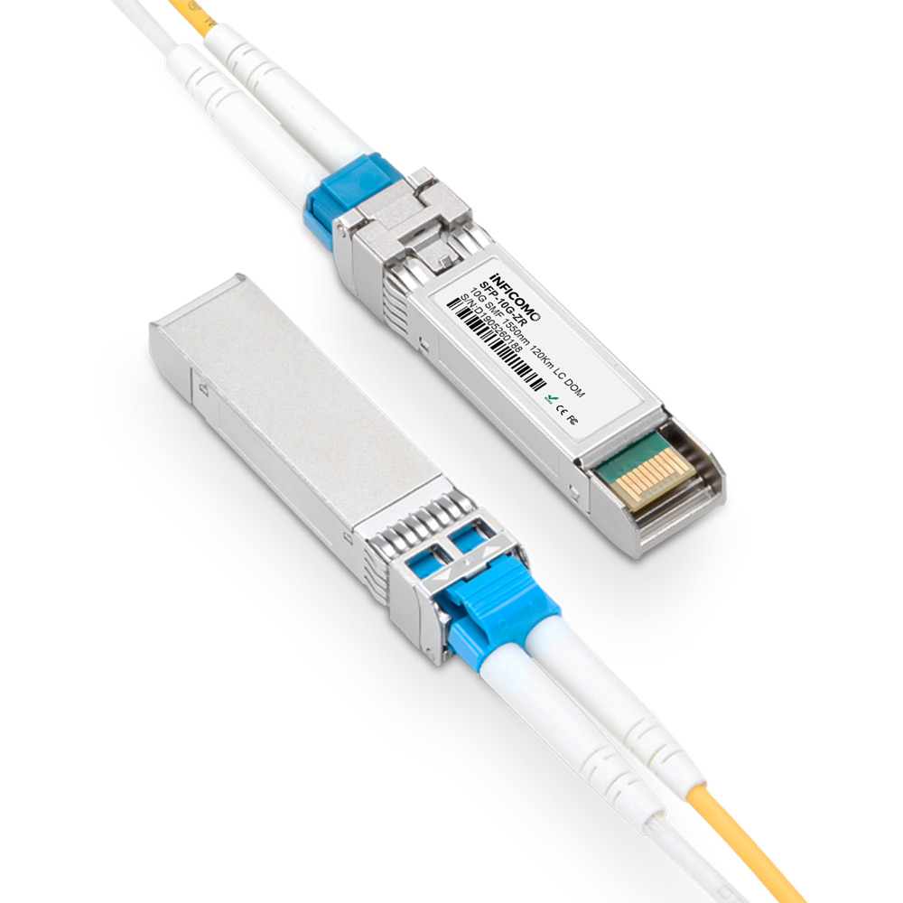 Duplex 10G 120km SFP+ ZR 120km 1550nm LC SMF DOM Fiber Optic Transceiver Interference-resistant
