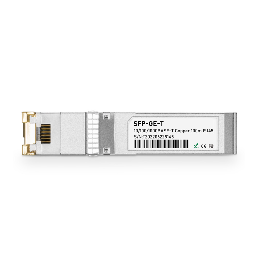 SFP-T 10/100/1000Mbps Fiber Optic Transceiver Module SFP SGMII 100m RJ-45 Copper SFP
