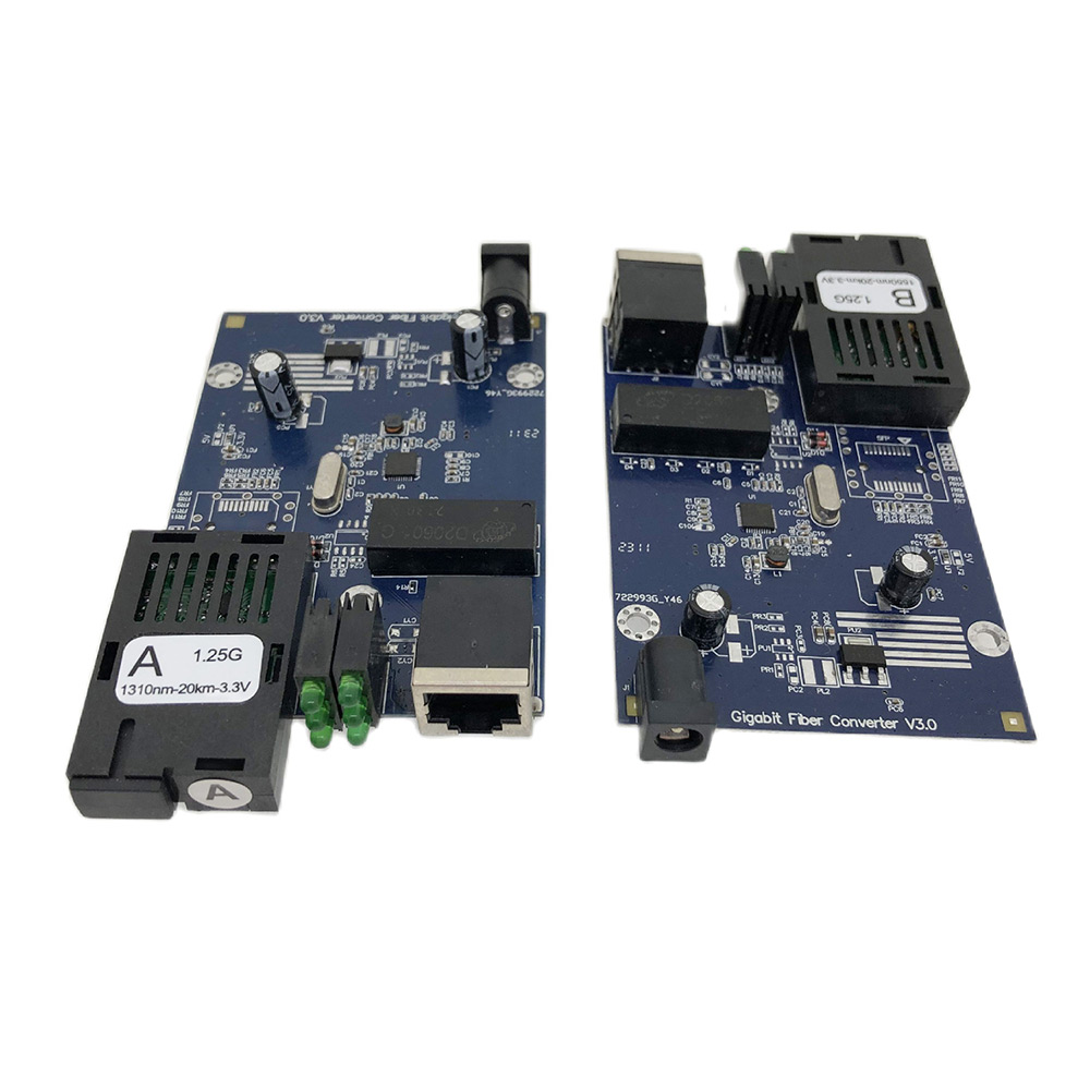 OEM RD-GS5601-20A&B Gigabit Fiber Media Converter 10/100/1000Mbps 20km Bidi SC DC5V 2 Ports for Telecom FTTH